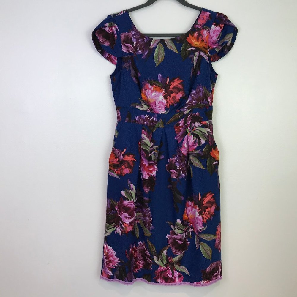 Moulinette Soeurs dress womens sz. 4 blue floral c